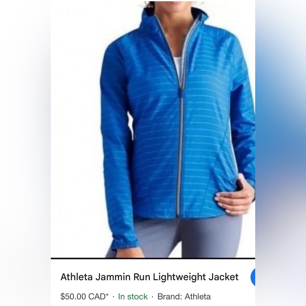Athleta Blue Striped Women's Jacket